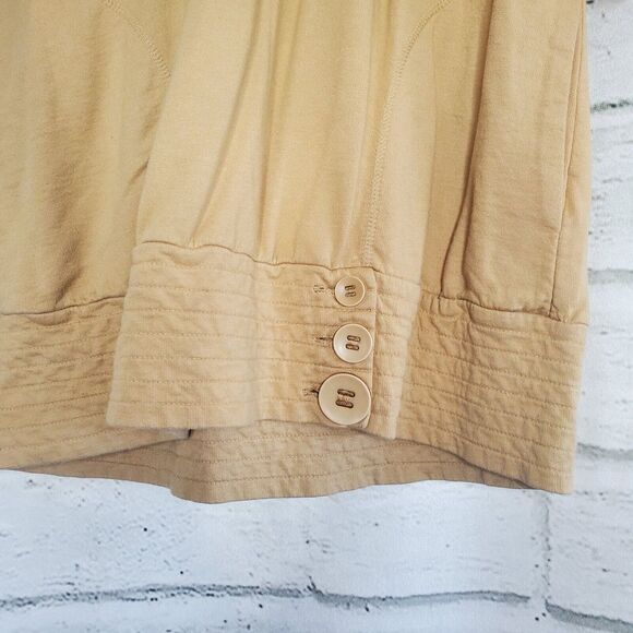 Young Fabulous And Broke Cropped V Neck Shoulder Hoodie Tan Large Cotton - Picture 3 of 9